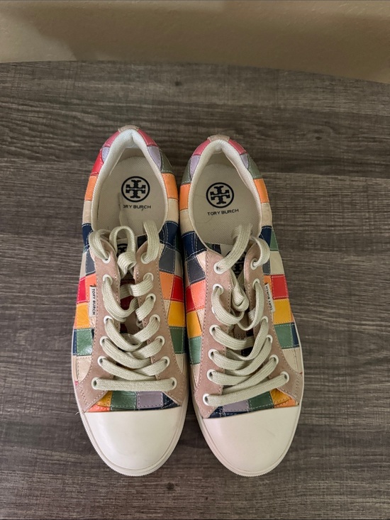 Tory Burch Shoes - Tory Burch Multicolor Checkerboard Low-Top Sneakers